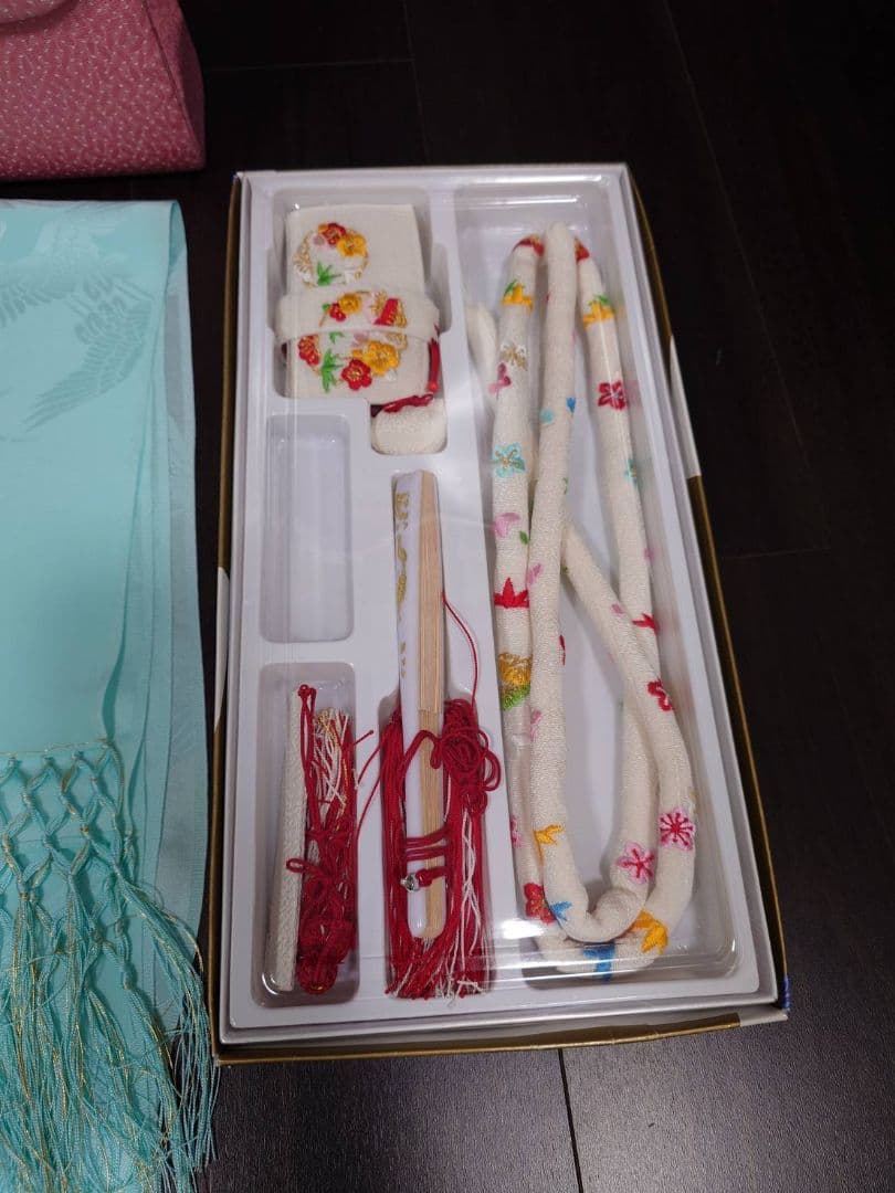 七五三　伊と忠ピンクバッグ　正絹　筥迫セット　加藤萬　しごき