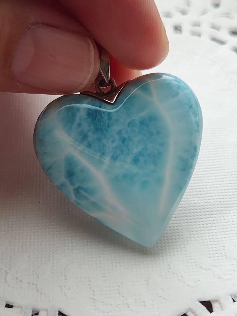 年末年始セール ラリマー ハート ネックレス - メルカリ