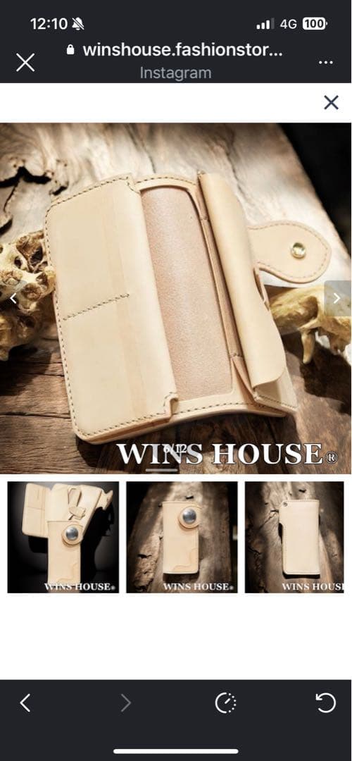 【未使用】WINS HOUSE オールハンドメイド　ヌメ革 長財布