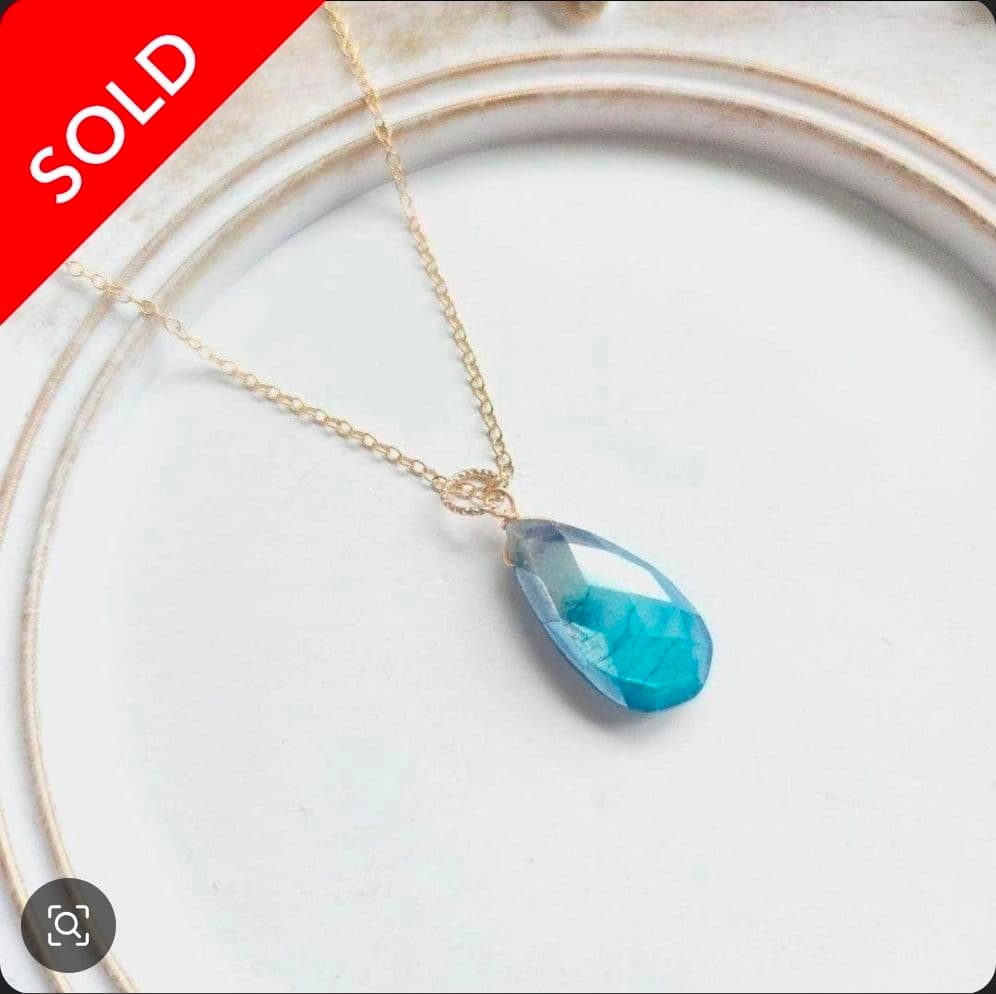 【再販14・受注制作】グレー×ブルー ムーンストーン の 雫 ペンダントトップ✩