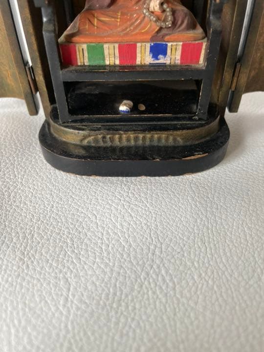 観音扉 木箱ケース入り 真言宗 開祖 弘法大師 空海 仏像 金銅独鈷杵 無し