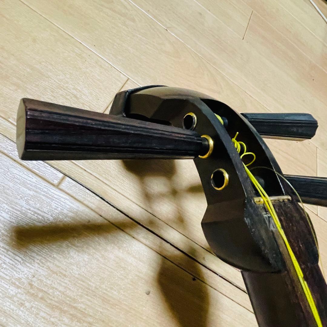 津軽三味線　紅木　金細　現状品