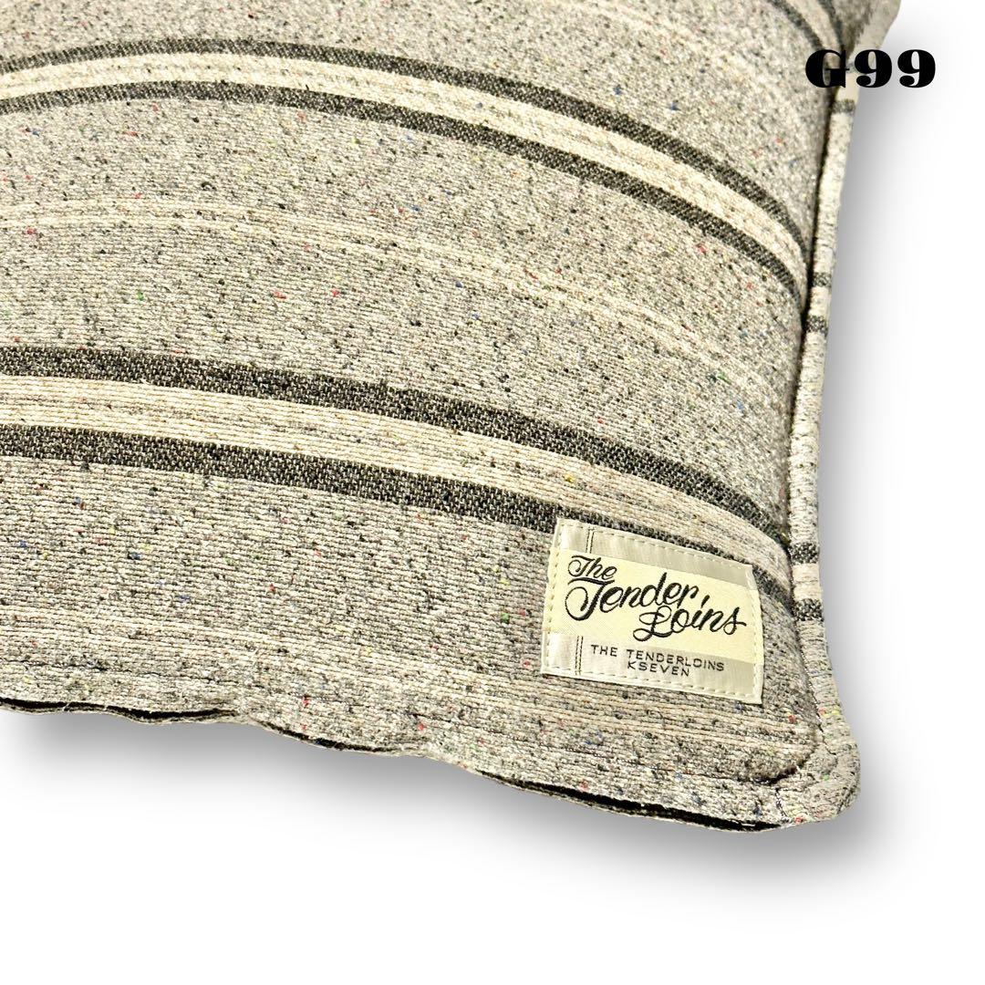 ★限定出品★ TENDERLOIN クッション カバー ボーダー ストライプ 炭