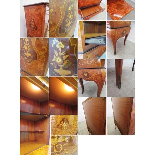 イタリア最高峰■マルコーニアルテ■象嵌■キャビネット■照明付き■猫脚■