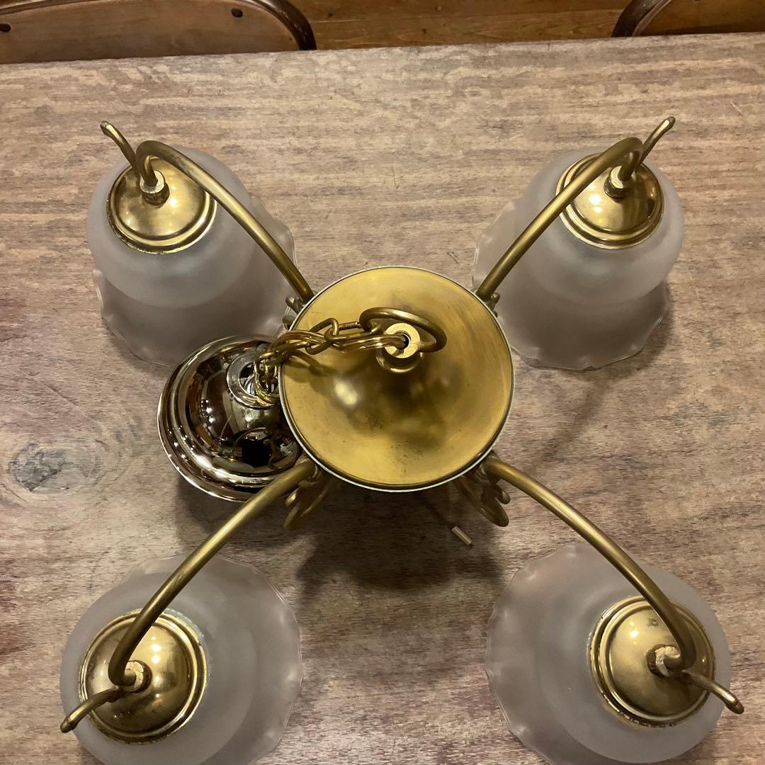 レトロ National ナショナル 松下電工 シャンデリア 4灯 天井照明