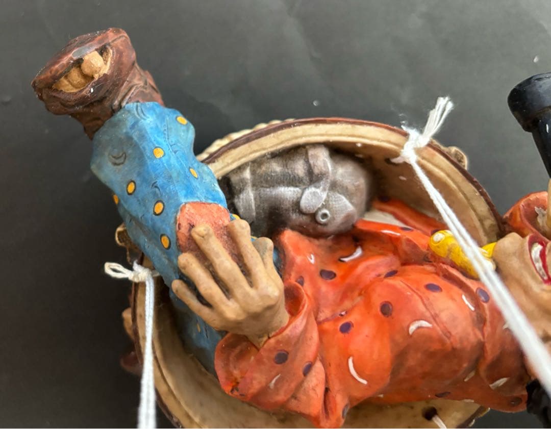 アンティーク 気球 ピエロ AERIAL CLOWNS 陶器 インテリア レトロ