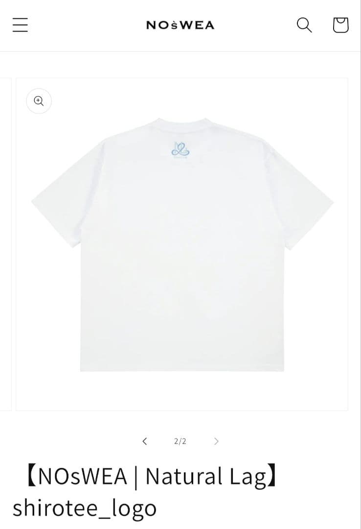 値下げ中《未開封品》NOsWEA Natural Lag Tシャツ 白