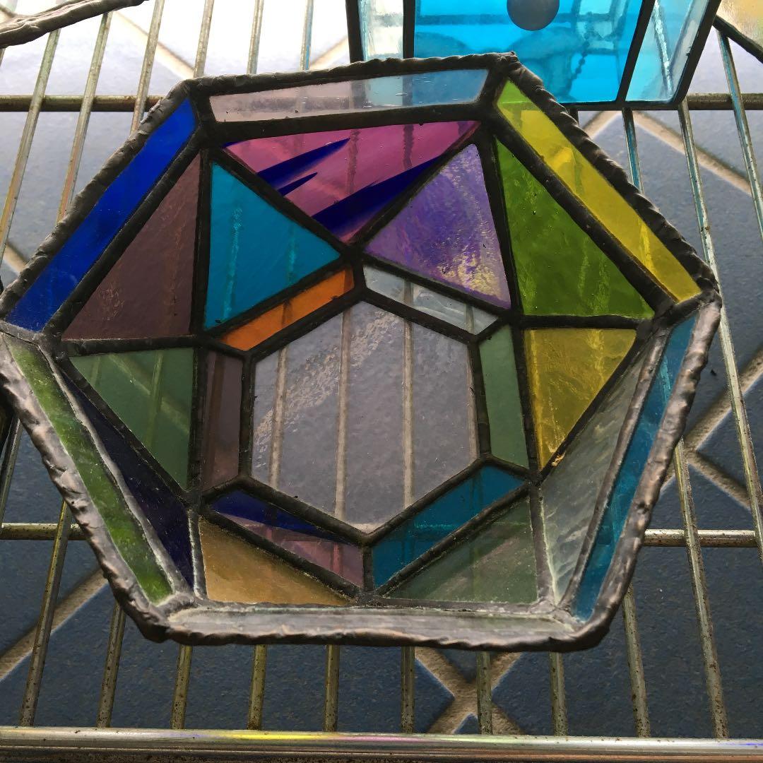 ステンドグラス底面ミラー花BOX