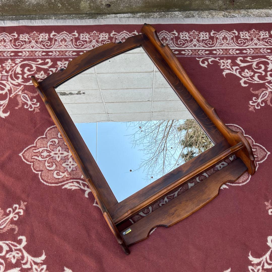 karimoku オールド カリモク◾️棚板付き 壁掛けミラー ウォールミラー 鏡