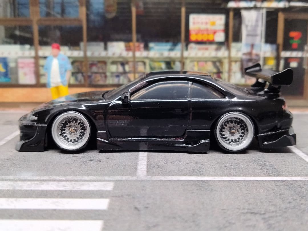 ホットウィールカスタム 日産 S14 シルビア フルエアロ ☆段リム