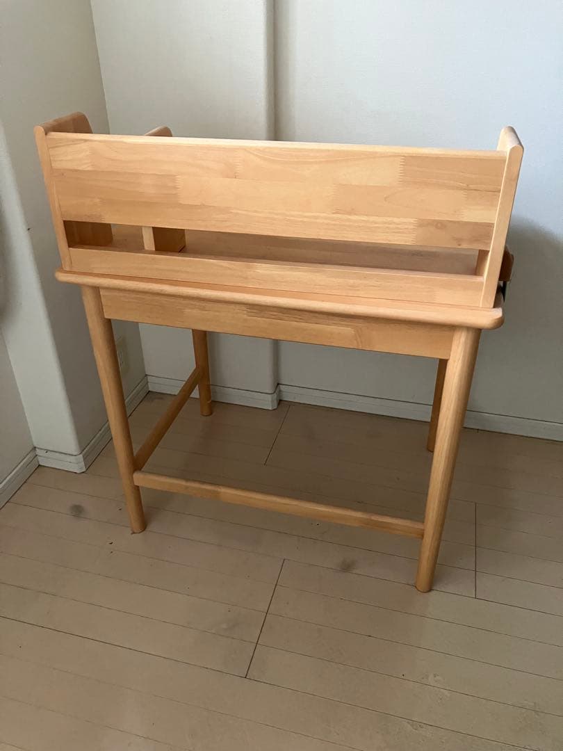 ナチュラルウッドデスク 上棚付き