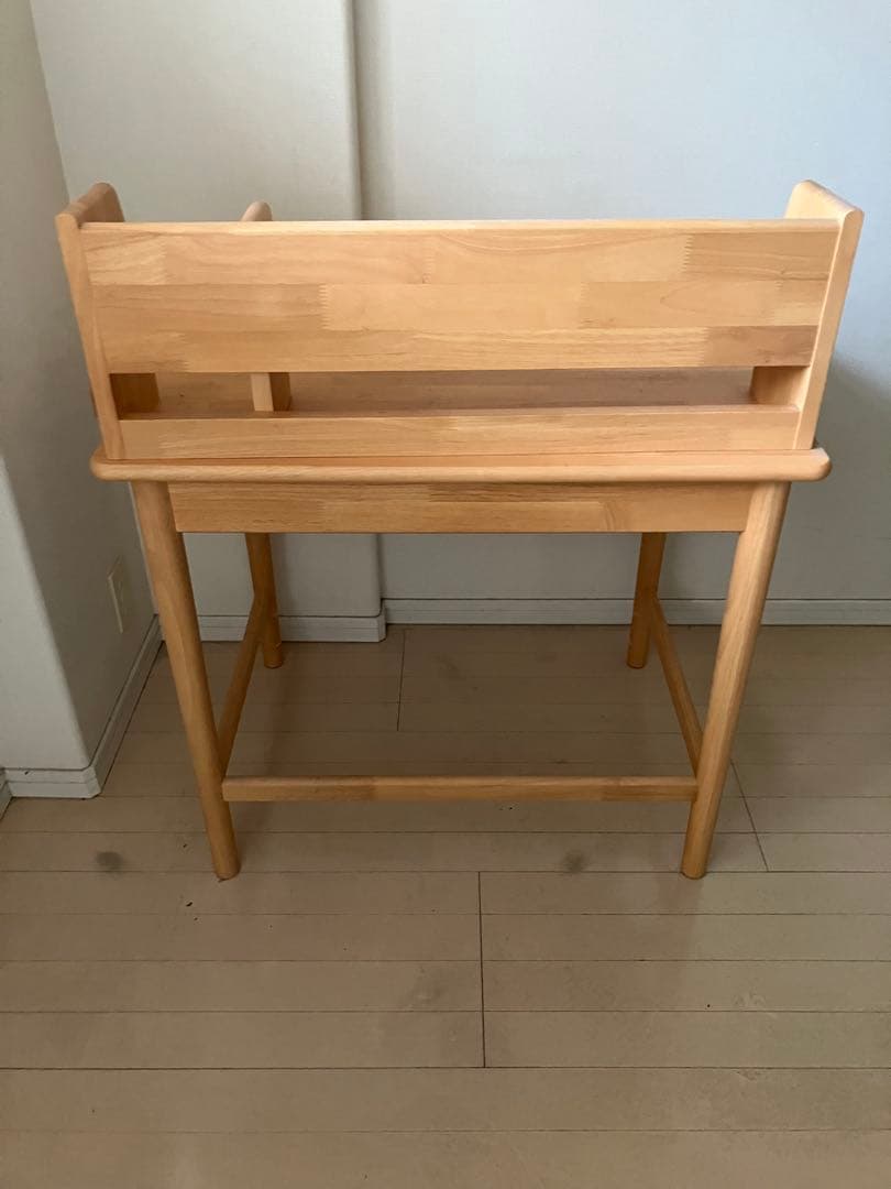 ナチュラルウッドデスク 上棚付き