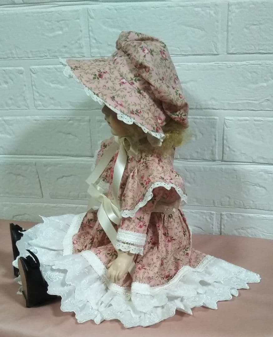 ビスクドール用 ドレス ボネ ピンク 花柄 - メルカリ