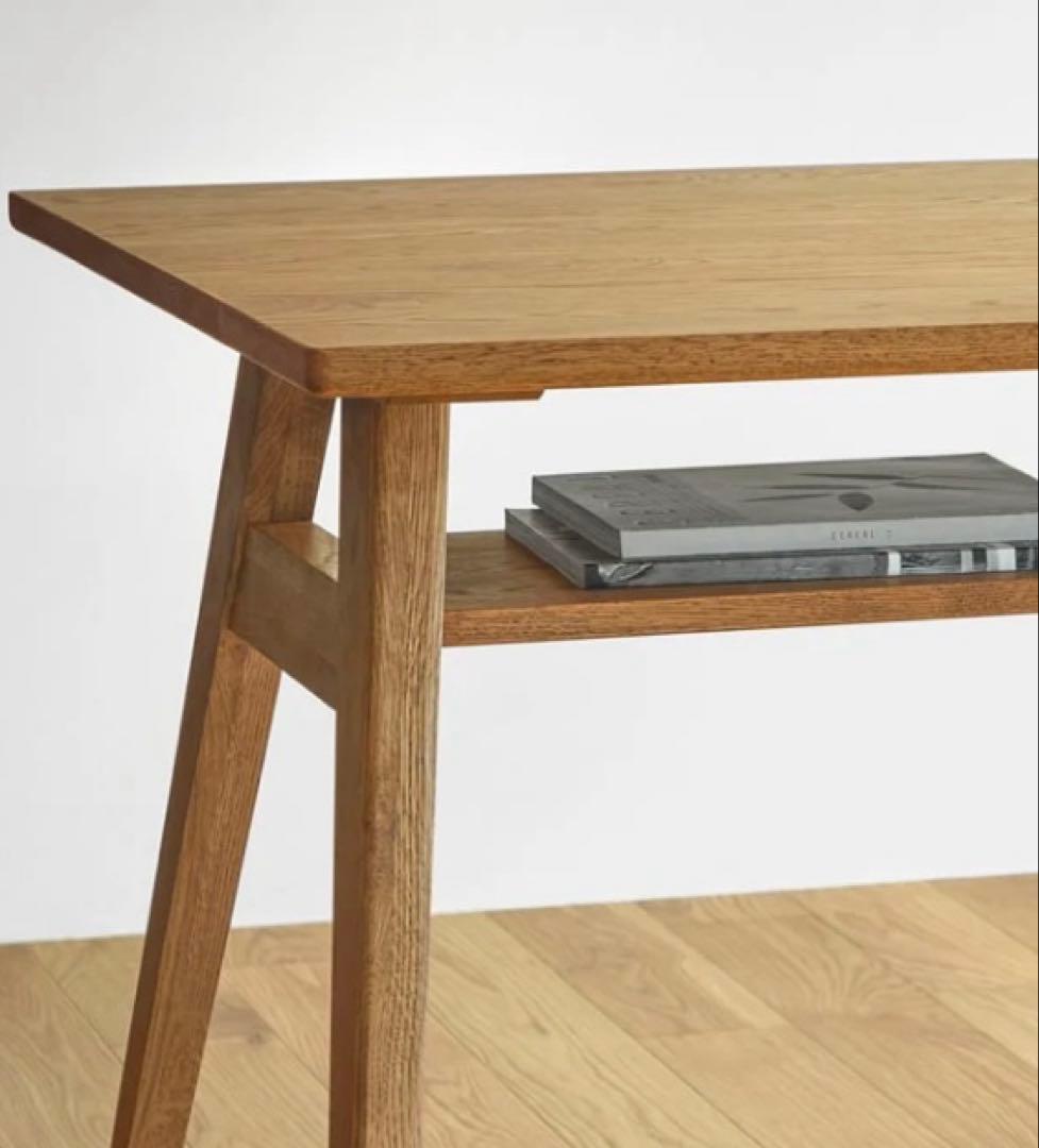 【8/9まで掲載】unico ナチュラルウッド 木製テーブル 下部棚付き