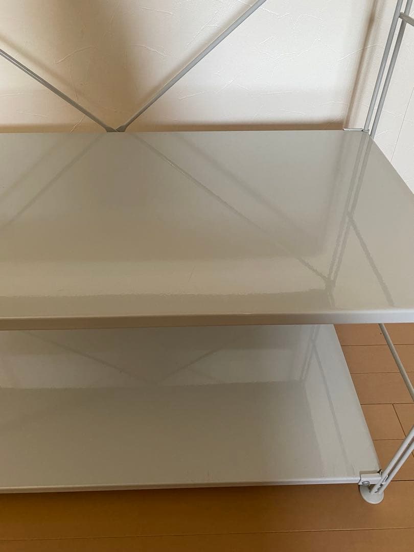 無印良品　スチールユニットシェルフ・スチール棚セット　ワイド　小　ライトグレー