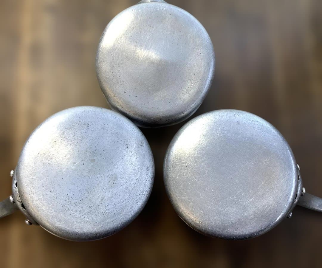 アカオアルミ DON 片手深型鍋 φ21㎝＋片手浅型鍋 φ15㎝×3点 計４点