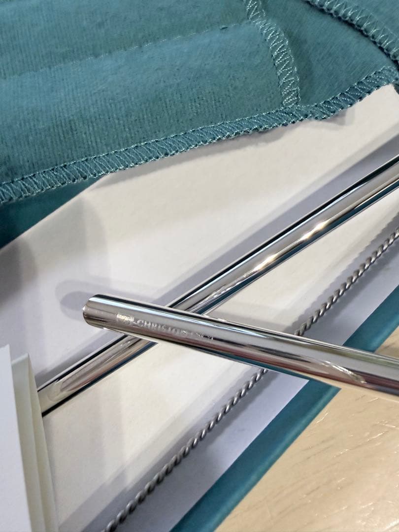 christofle 銀 ストロー ペア