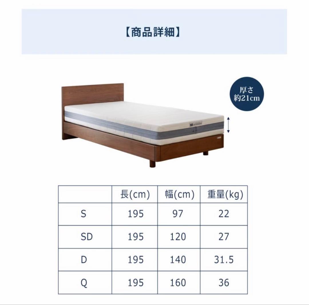 S02 ダブル エアウィーヴ ベッドマットレス 高反発 厚さ21cm