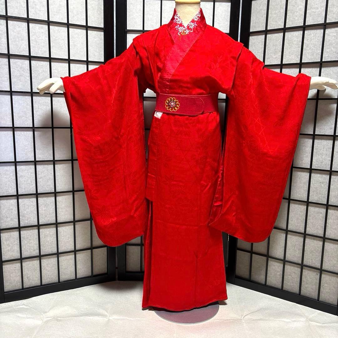 七五三　着物セット　7歳　アンティーク　だらり帯　ぽっくり　舞妓スタイル