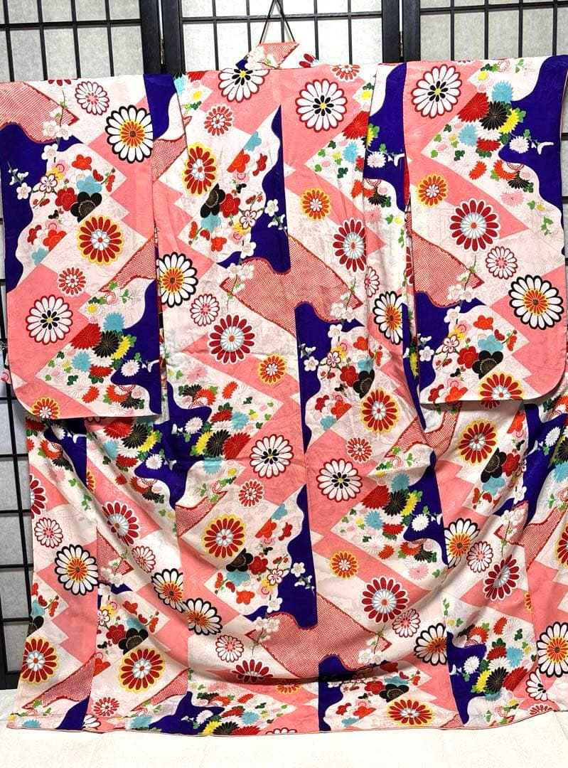 七五三　着物セット　7歳　アンティーク　だらり帯　ぽっくり　舞妓スタイル