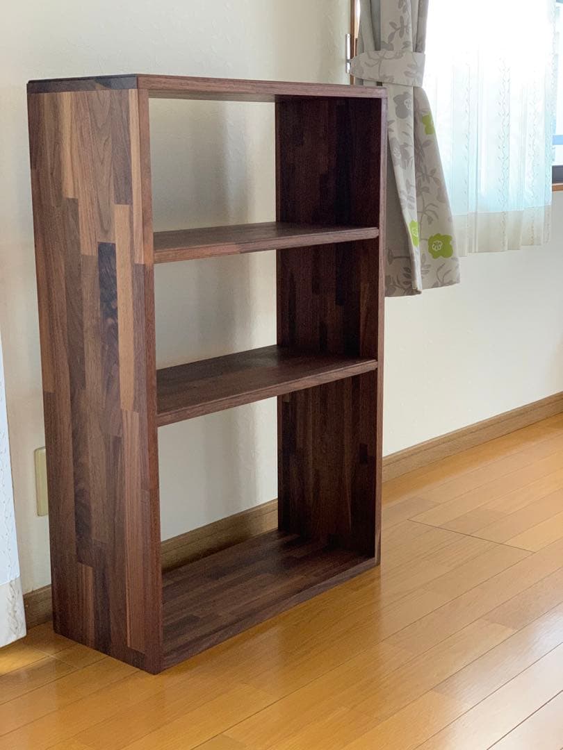 【ウォルナット】3段カフェラック　アンティーク　本棚　ブックラック