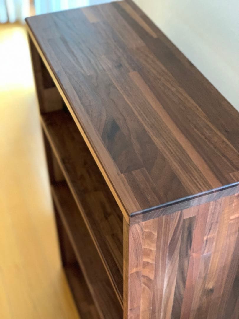 【ウォルナット】3段カフェラック　アンティーク　本棚　ブックラック