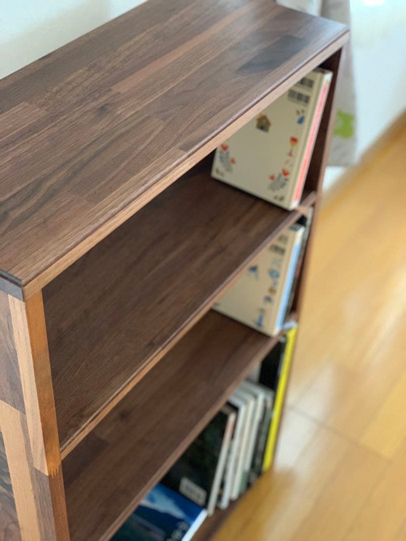 【ウォルナット】3段カフェラック　アンティーク　本棚　ブックラック