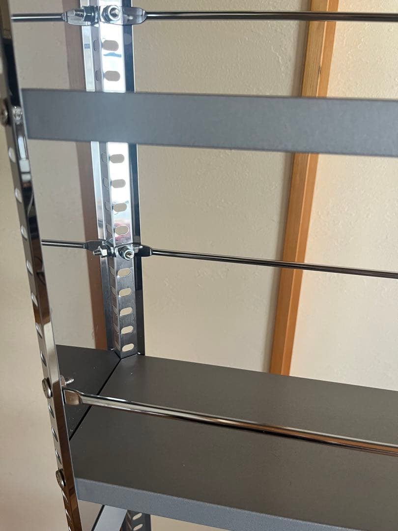 お買い得！ステンレス製隙間収納ワゴン大　スリム棚 大容量！