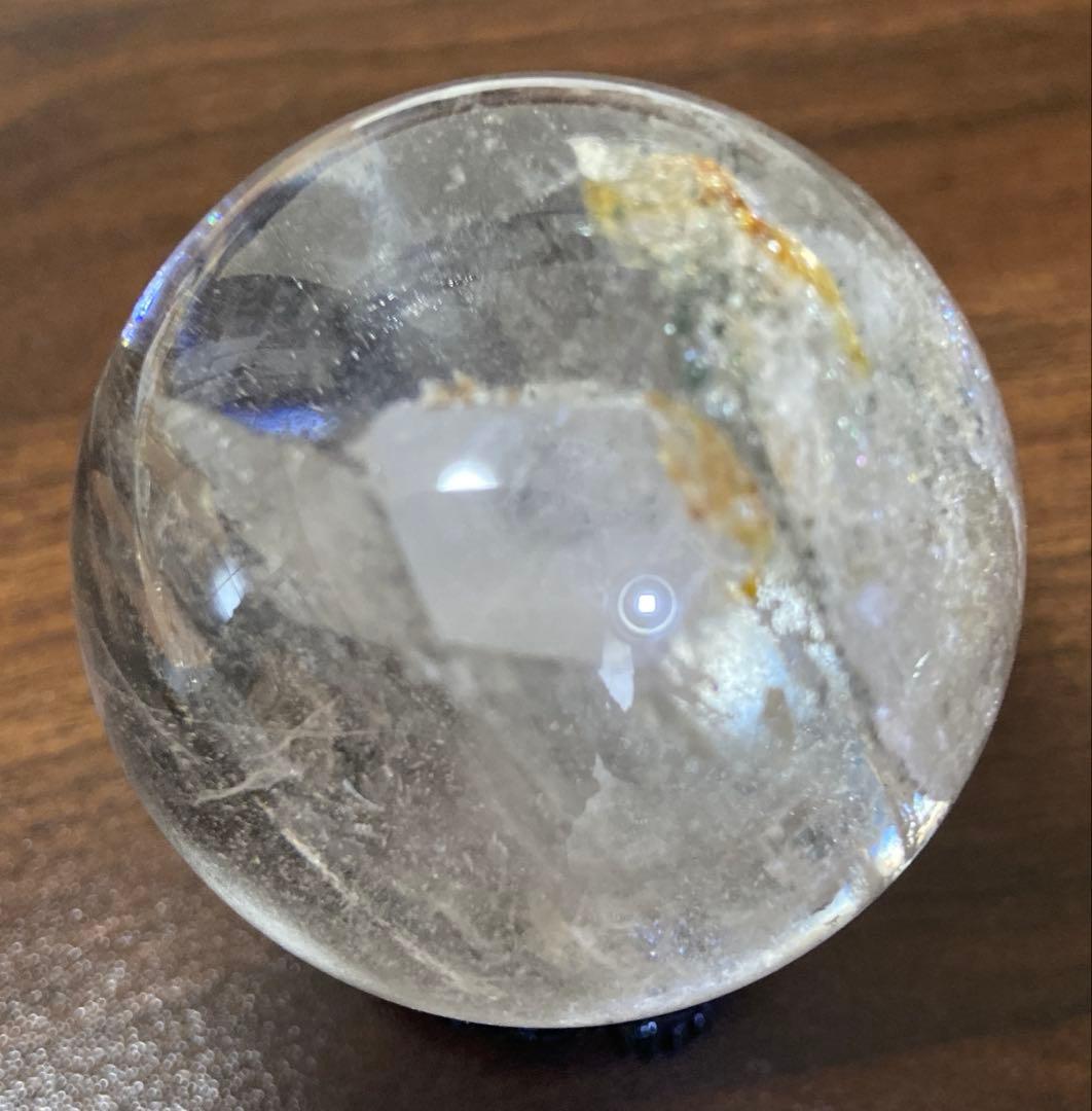 クォーツインクォーツ　スフィア　ホワイトグリーンガーデン共生　約56mm