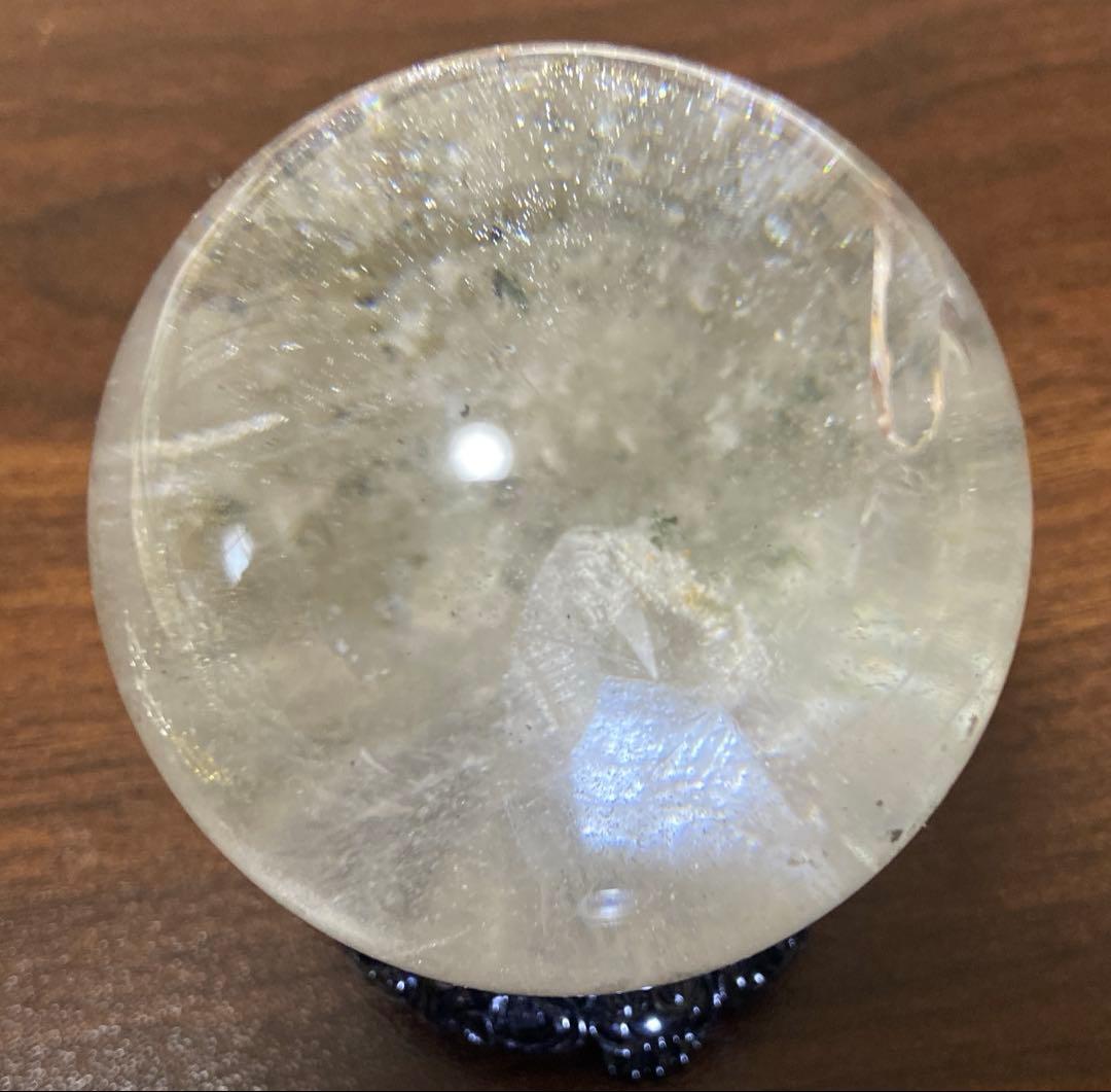 クォーツインクォーツ　スフィア　ホワイトグリーンガーデン共生　約56mm