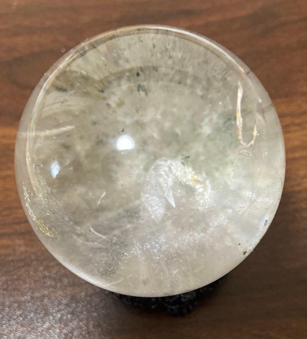 クォーツインクォーツ　スフィア　ホワイトグリーンガーデン共生　約56mm