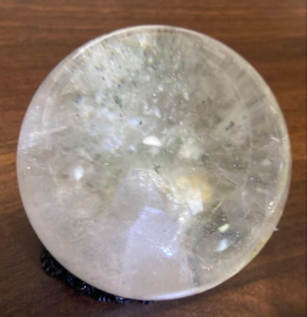 クォーツインクォーツ　スフィア　ホワイトグリーンガーデン共生　約56mm