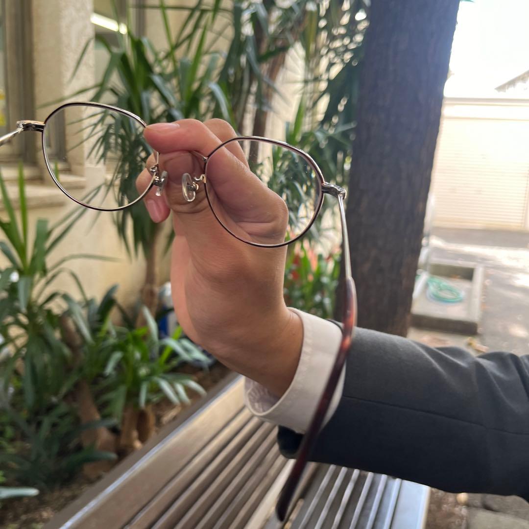 シルバー メタルフレーム ラウンドメガネ (寺田わたる着用済み)