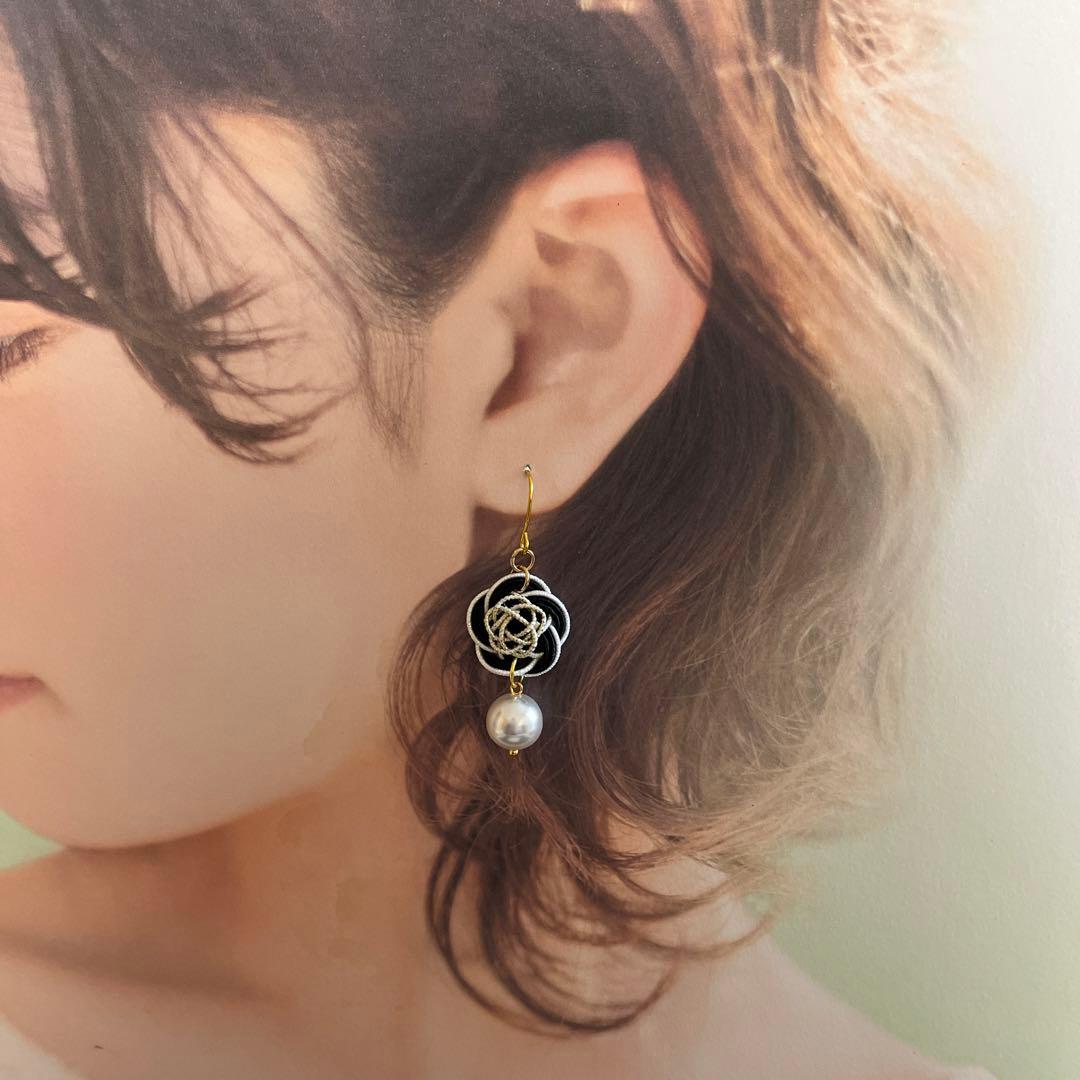 ☆❤️ 水引　水引き　ピアス　イヤリング　洋装　和装　着物　梅結び