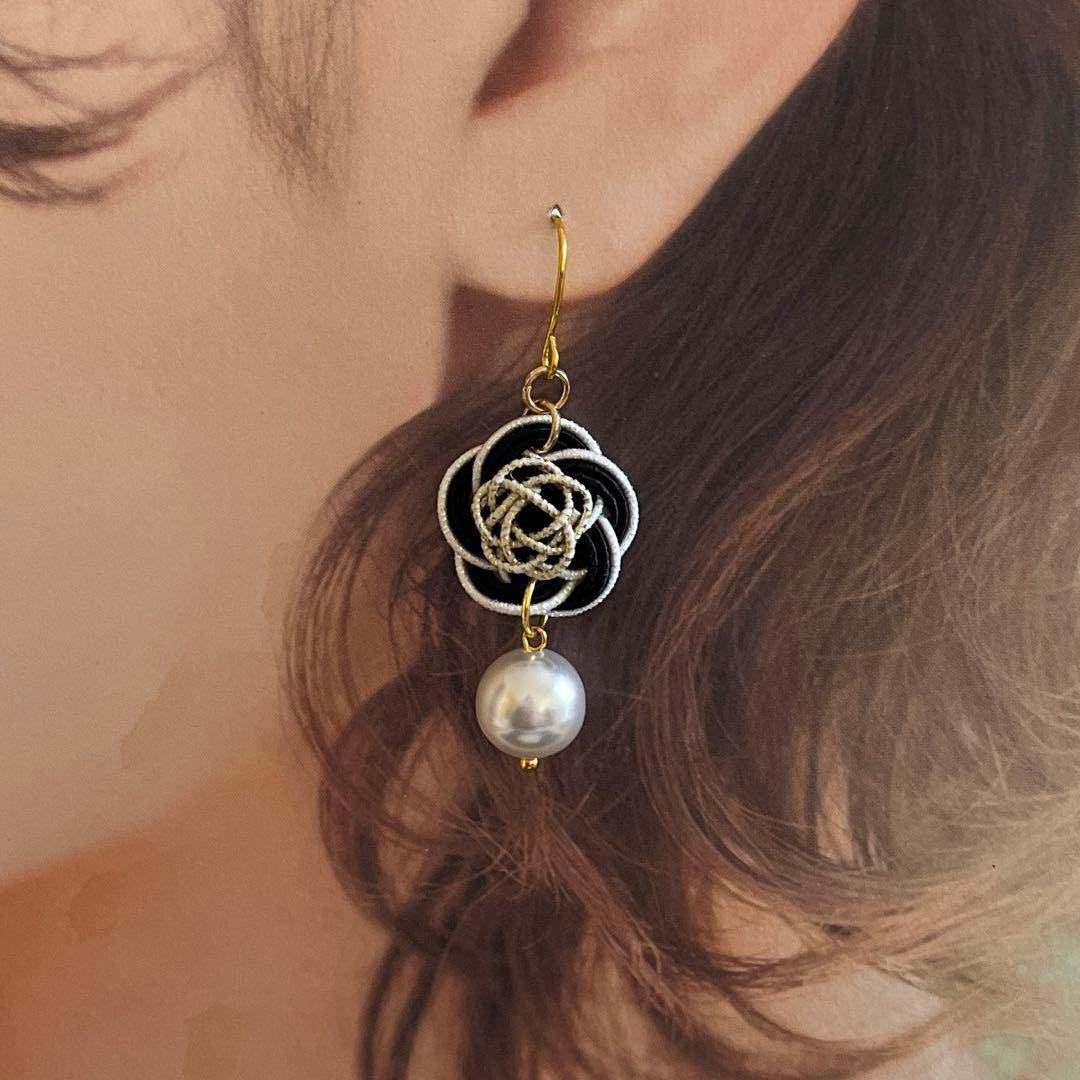 ☆❤️ 水引　水引き　ピアス　イヤリング　洋装　和装　着物　梅結び