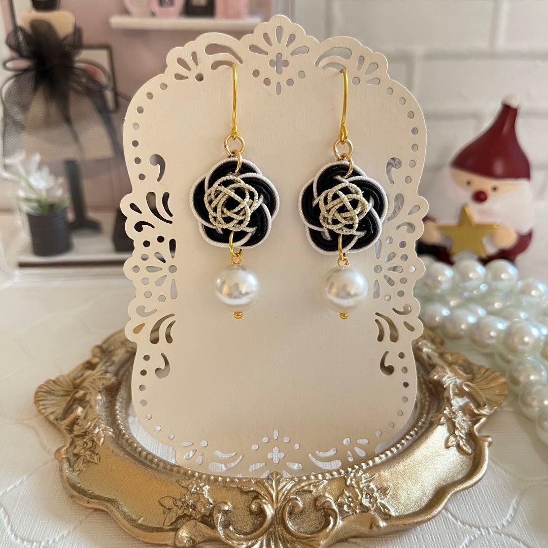 ☆❤️ 水引　水引き　ピアス　イヤリング　洋装　和装　着物　梅結び