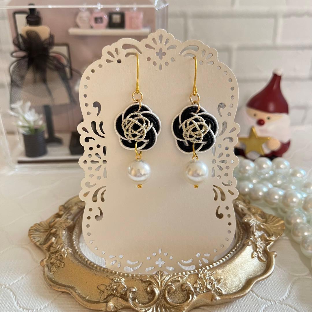 ☆❤️ 水引　水引き　ピアス　イヤリング　洋装　和装　着物　梅結び