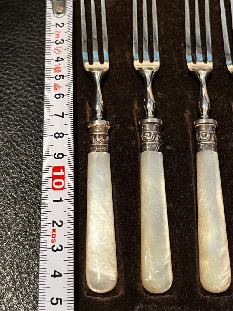 英国マッピンアンドウェッブ　純銀925製 白蝶貝 デザートナイフ　フォーク