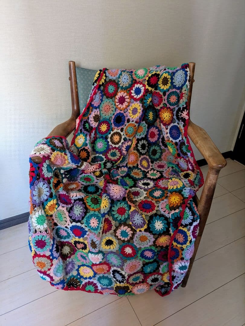 手編み　大判　マルチカバー