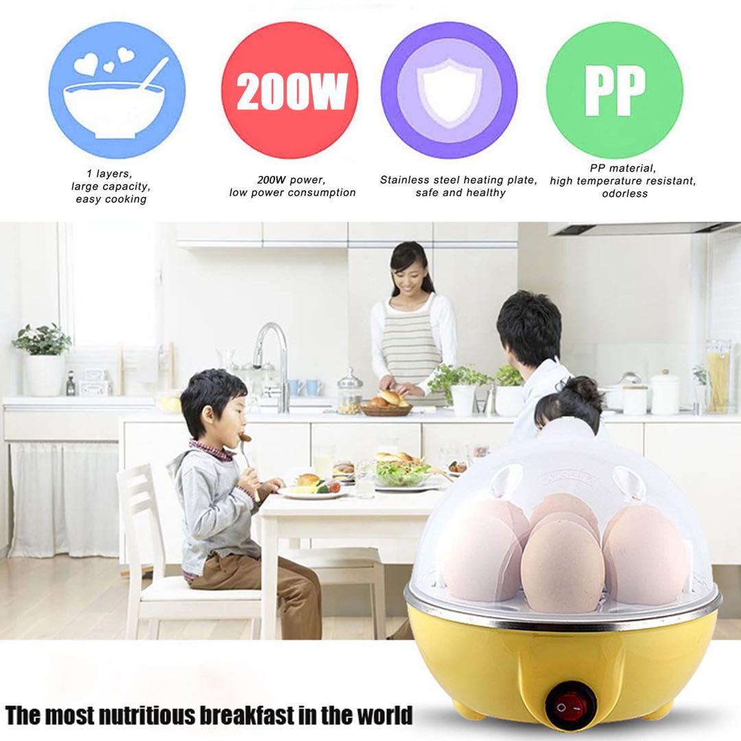 ☯️ ゆで卵メーカー コンセント式 ブルー 7卵 調理家電 蒸し料理 さつまいも