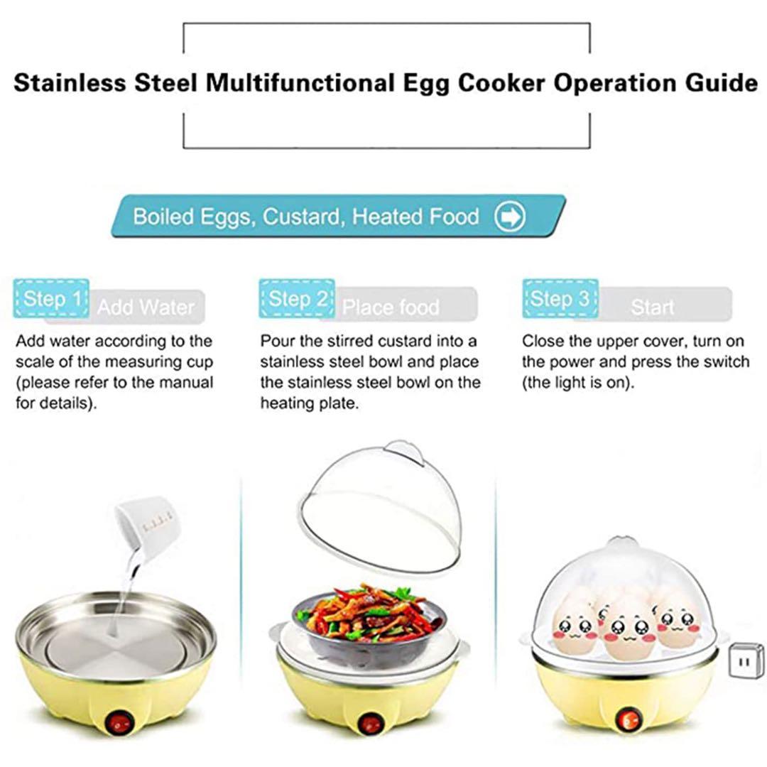 ☯️ ゆで卵メーカー コンセント式 ブルー 7卵 調理家電 蒸し料理 さつまいも