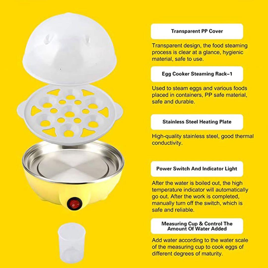 ☯️ ゆで卵メーカー コンセント式 ブルー 7卵 調理家電 蒸し料理 さつまいも
