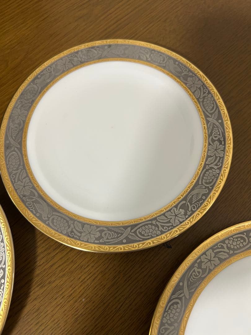 大倉陶園　白金金蝕 唐草葡萄　デザートプレート　16.8cm 6枚セット
