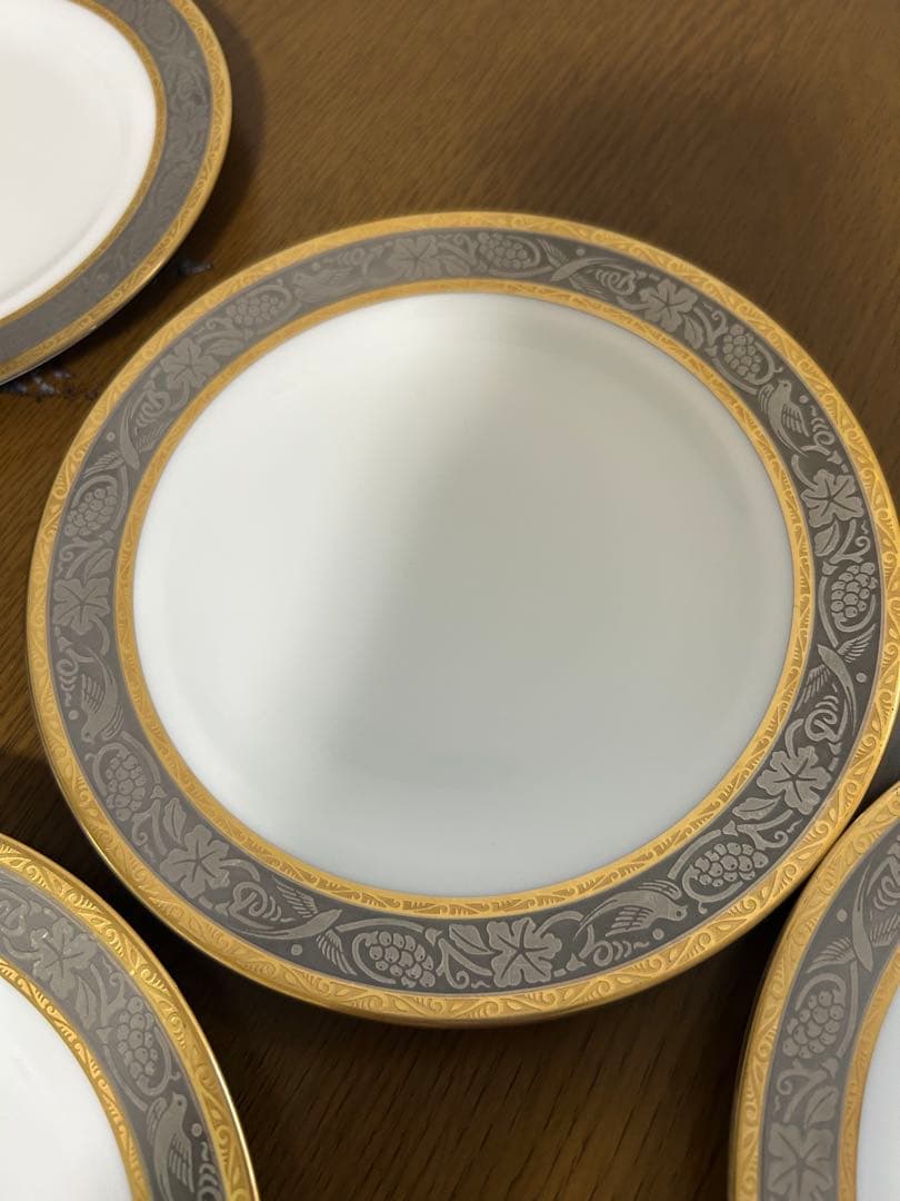 大倉陶園　白金金蝕 唐草葡萄　デザートプレート　16.8cm 6枚セット