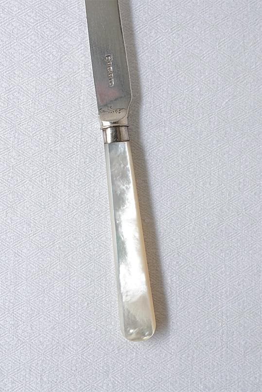 イギリスアンティーク　白蝶貝　マザーオブパール　カトラリー　フォーク＆ナイフ　B