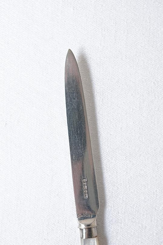 イギリスアンティーク　白蝶貝　マザーオブパール　カトラリー　フォーク＆ナイフ　B