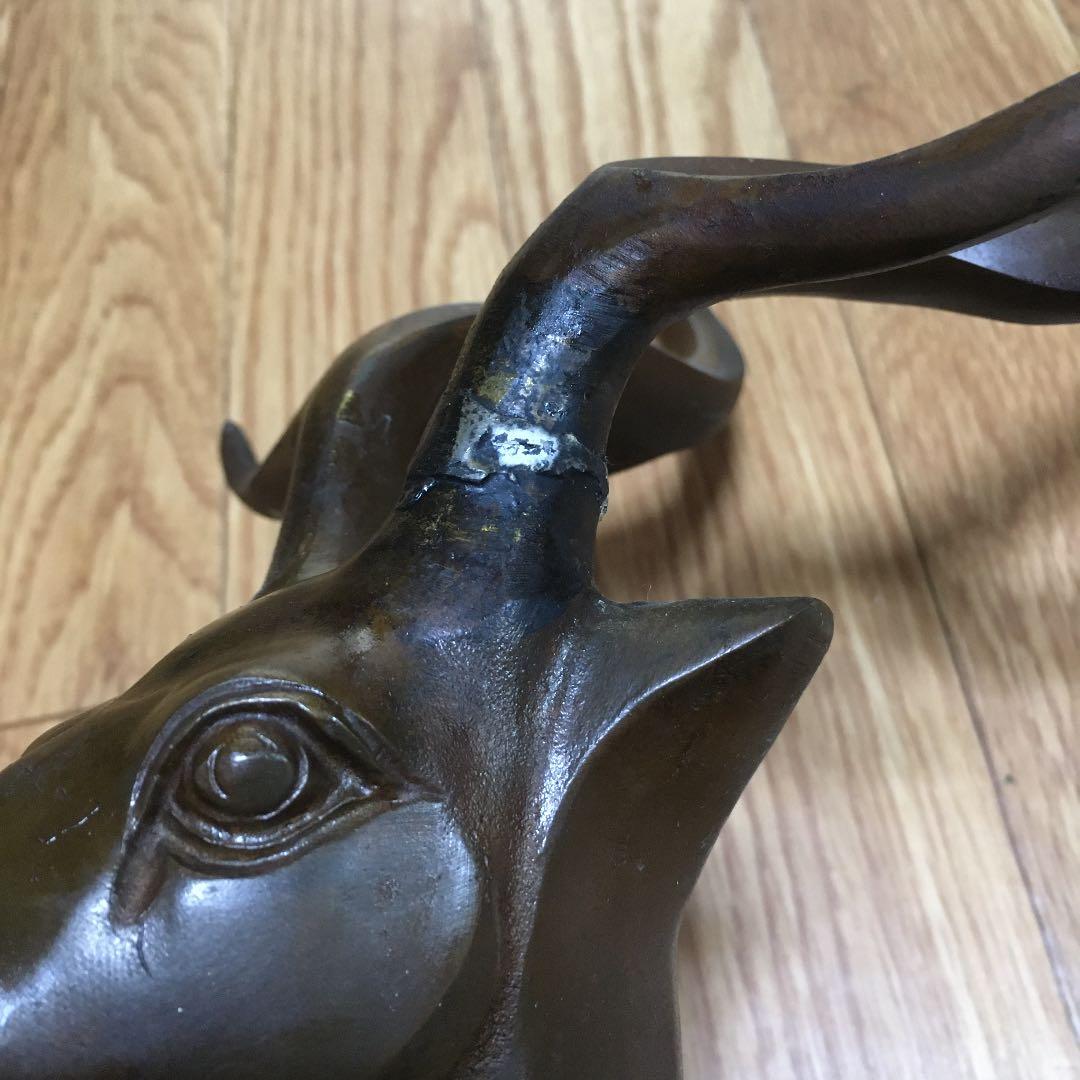 1036 鹿 シカ ブロンズ 像 金属製