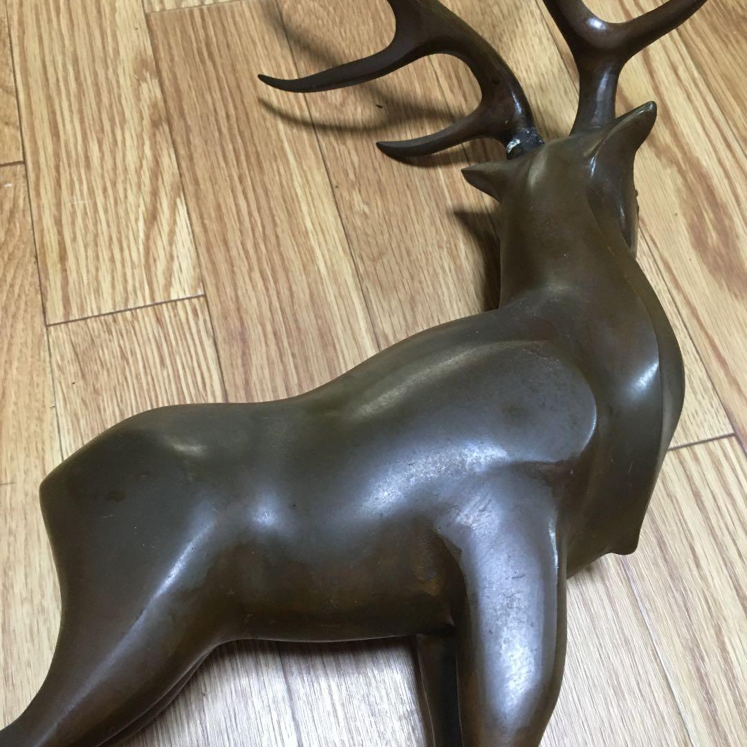 1036 鹿 シカ ブロンズ 像 金属製