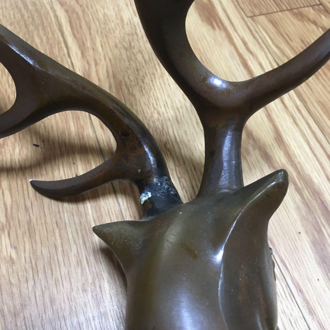 1036 鹿 シカ ブロンズ 像 金属製