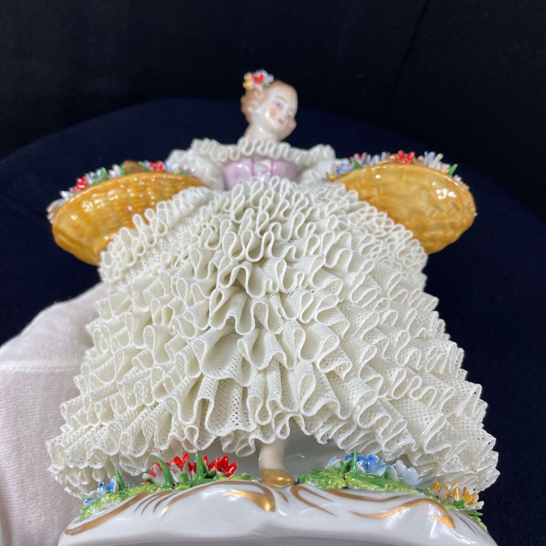 sitzendorfer/ジッツェンドルファ、フィギュリン、大きな花かご